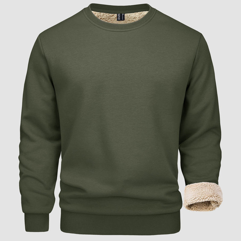 Men's  Basic Pullover Crewneck Sweater Fleece Lined Sweatshirt 15