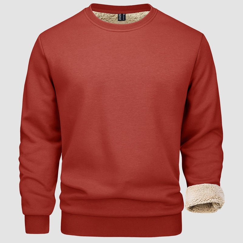 Men's  Basic Pullover Crewneck Sweater Fleece Lined Sweatshirt 19