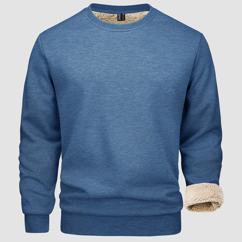 Men's  Basic Pullover Crewneck Sweater Fleece Lined Sweatshirt 22