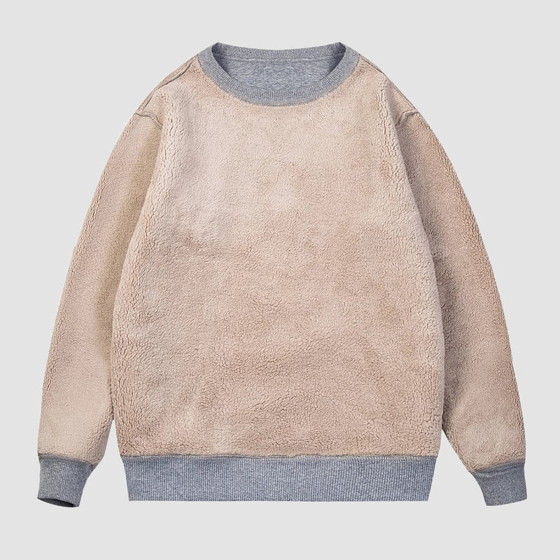 Men's  Basic Pullover Crewneck Sweater Fleece Lined Sweatshirt 2
