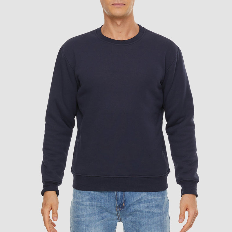 Men's  Basic Pullover Crewneck Sweater Fleece Lined Sweatshirt 8