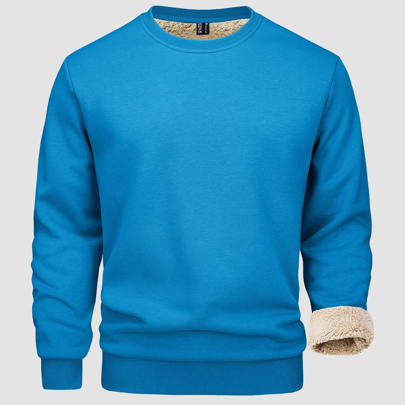Men's  Basic Pullover Crewneck Sweater Fleece Lined Sweatshirt 9