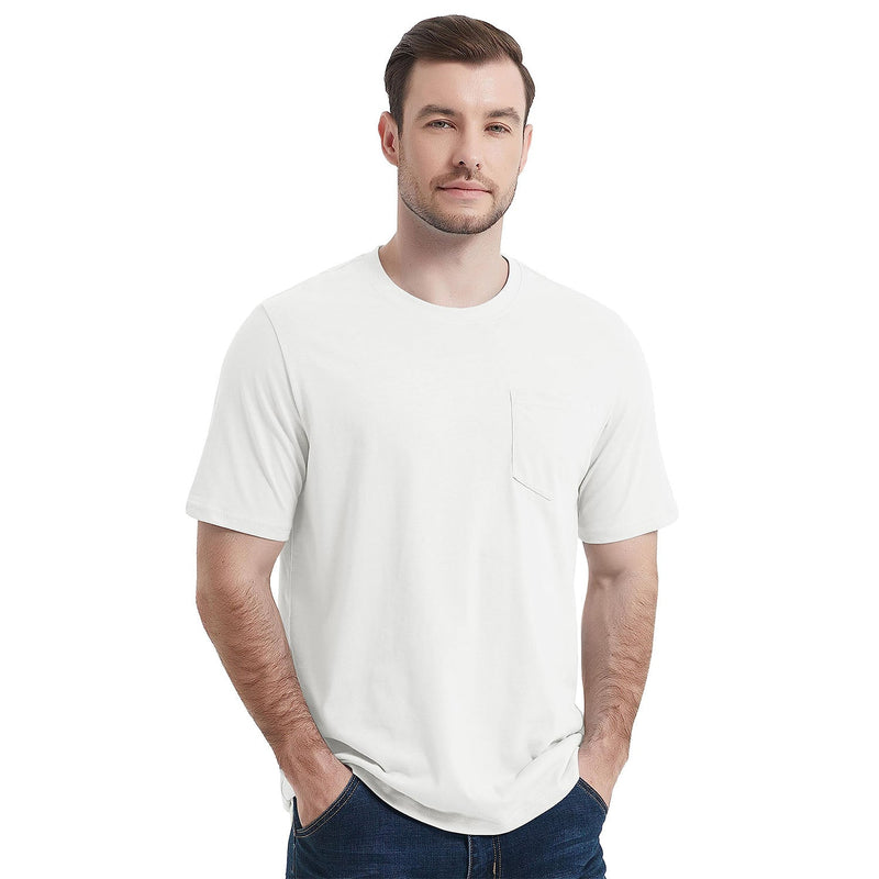 Mens T Shirts Short Sleeve Pocket Cotton Crewneck Tee Regular Fit 12