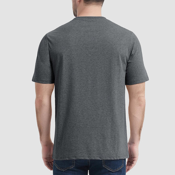 Mens T Shirts Short Sleeve Pocket Cotton Crewneck Tee Regular Fit 1