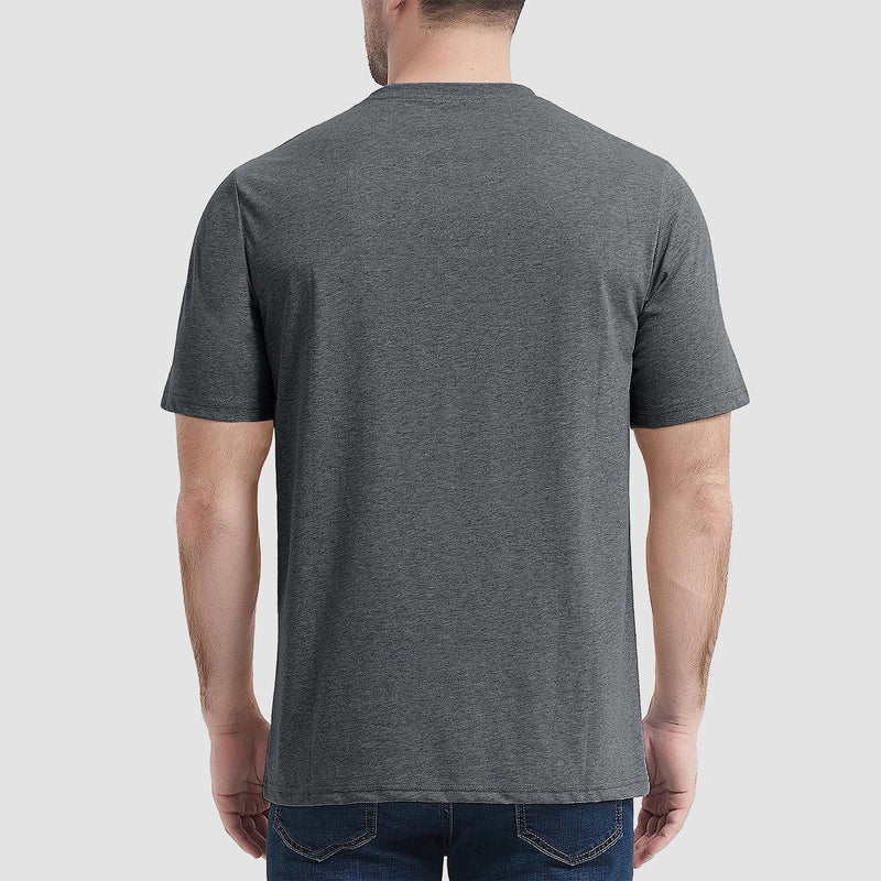 Mens T Shirts Short Sleeve Pocket Cotton Crewneck Tee Regular Fit 1