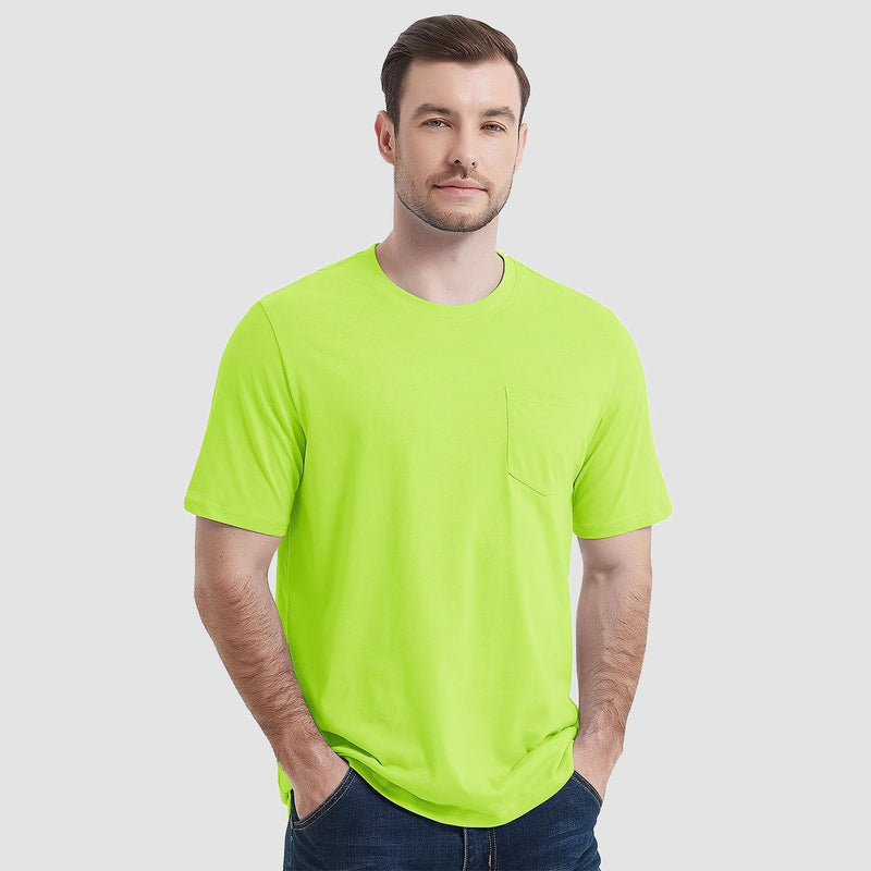Mens T Shirts Short Sleeve Pocket Cotton Crewneck Tee Regular Fit 8
