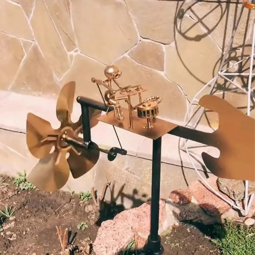 Metall-Windrad 'Rockband' – Einzigartige Bewegte Gartendeko für Stil und Charakter