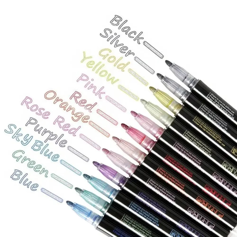 Metallic Marker Set - Create Stunning Effects on Any Surface | Versatile Art Supplies for Crafting & DIY Projects