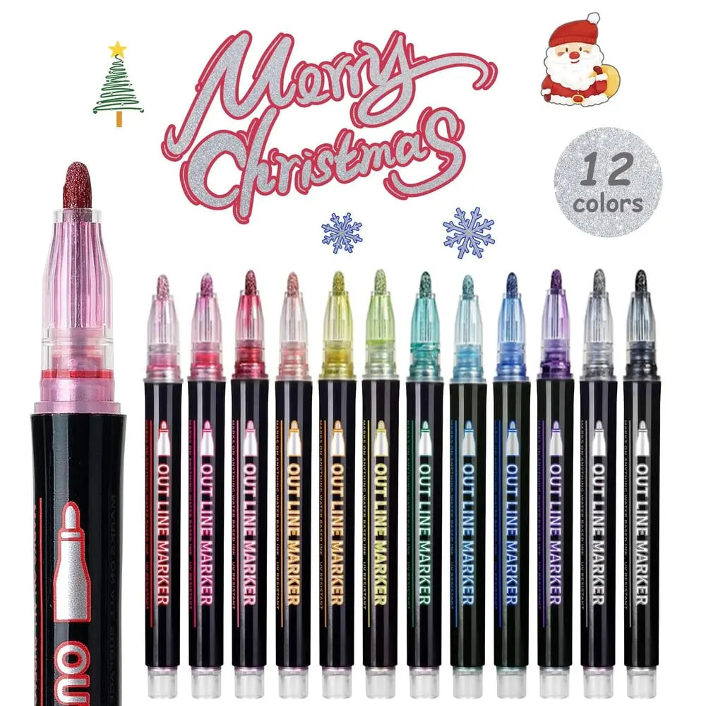 Metallic Marker Set - Create Stunning Effects on Any Surface | Versatile Art Supplies for Crafting & DIY Projects