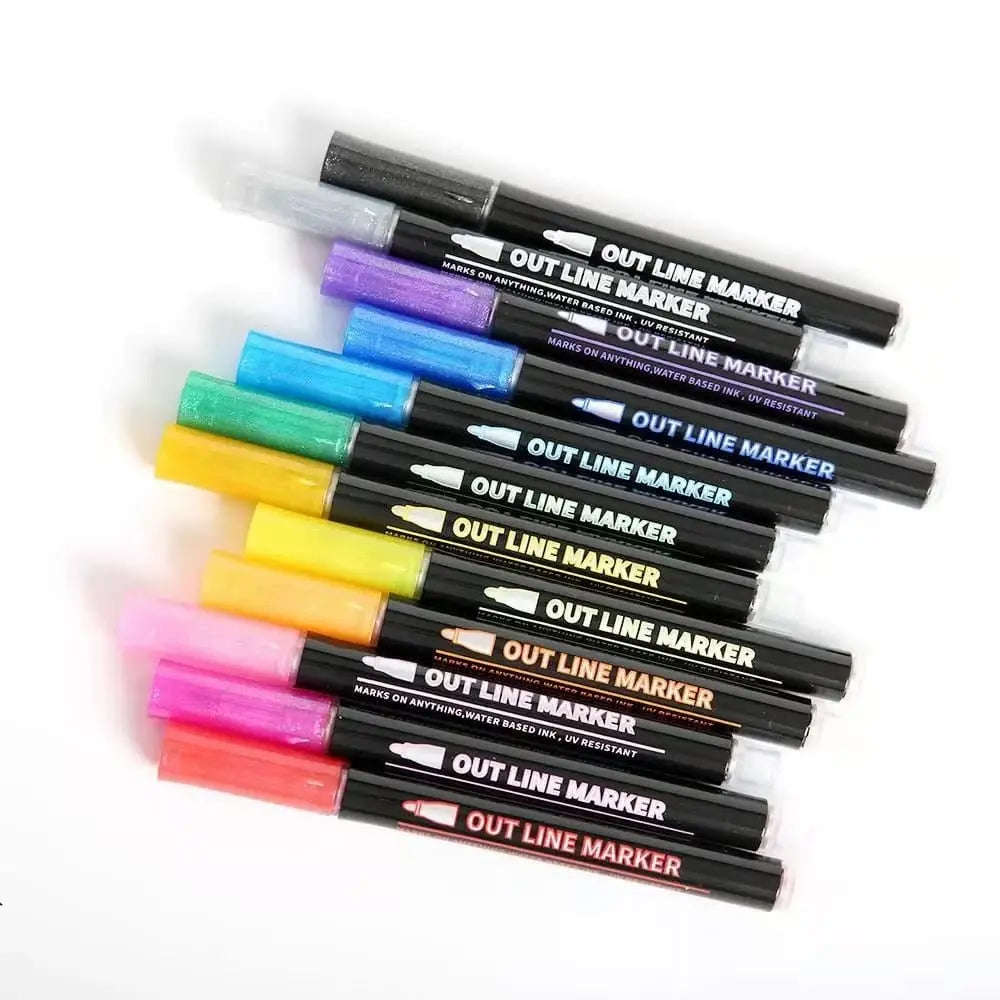 Metallic Marker Set - Create Stunning Effects on Any Surface | Versatile Art Supplies for Crafting & DIY Projects