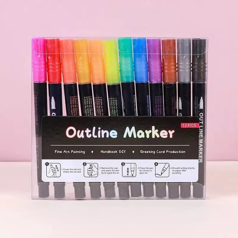 Metallic Marker Set - Create Stunning Effects on Any Surface | Versatile Art Supplies for Crafting & DIY Projects