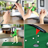 Indoor Mini Golf Set – Golfer Figure, Foldable Putting Mat & Complete Accessories