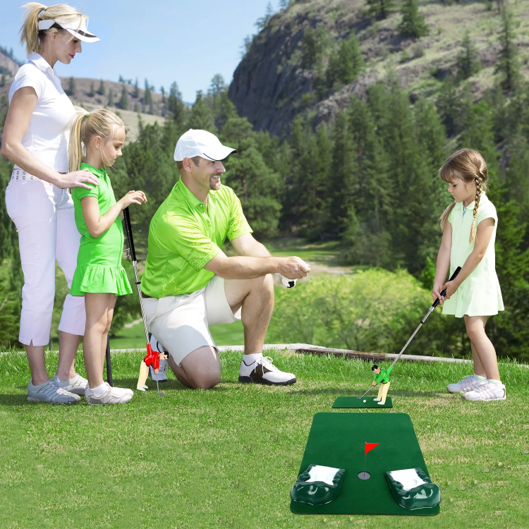 Indoor Mini Golf Set – Golfer Figure, Foldable Putting Mat & Complete Accessories