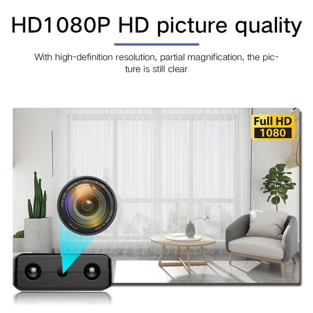 Micro HD WiFi Security Camera with Audio, Compact Indoor Surveillance Camera for Home and Office Monitoring