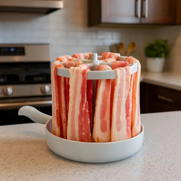 Microwave Bacon Maker - Quick & Easy Bacon Cooker for Perfect Crispy Strips