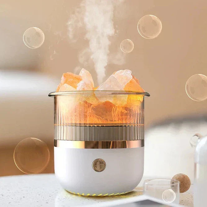 Salt Crystal Aroma Diffuser – 160ml Tank, 6 LED Colors & Ultrasonic Whisper-Quiet