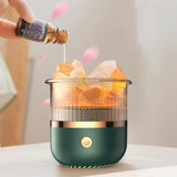 Salt Crystal Aroma Diffuser – 160ml Tank, 6 LED Colors & Ultrasonic Whisper-Quiet
