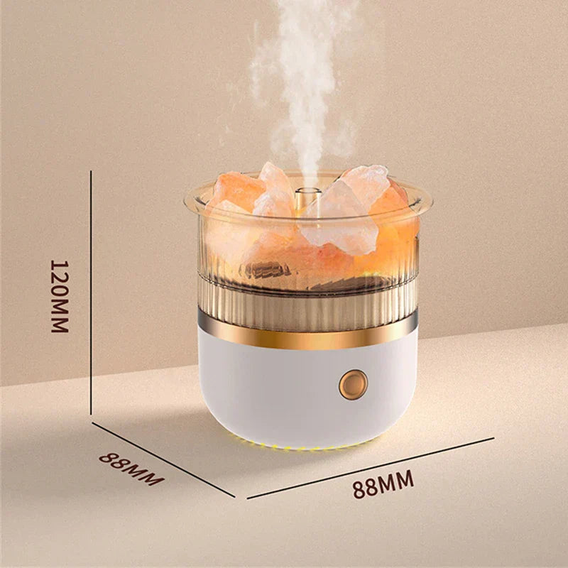 Salt Crystal Aroma Diffuser – 160ml Tank, 6 LED Colors & Ultrasonic Whisper-Quiet