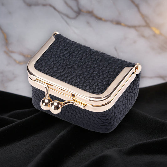 Mini Jewelry Box – Genuine Leather, Gold Clasp & Travel Friendly