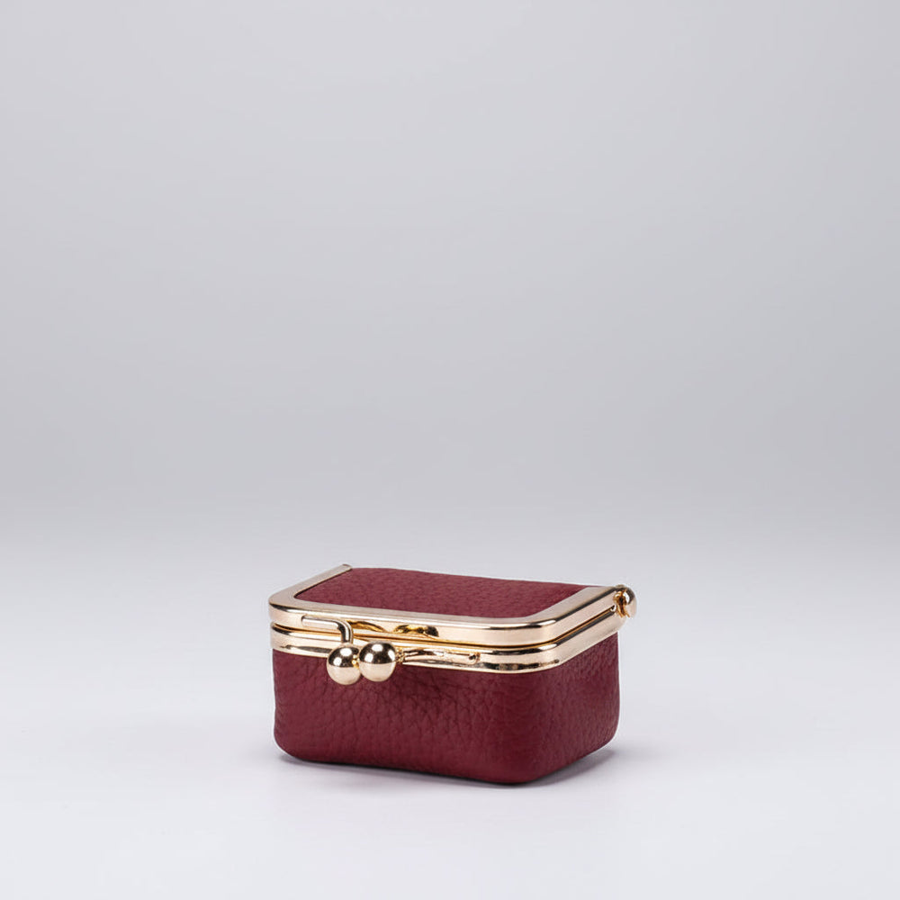 Mini Jewelry Box Genuine Leather Organizer Gold Clasp Travel