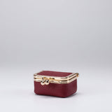 Mini Jewelry Box Genuine Leather Organizer Gold Clasp Travel