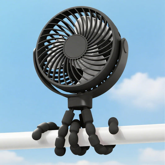 Portable Clip-On Fan – Battery Operated, Stroller & Car Seat Mount