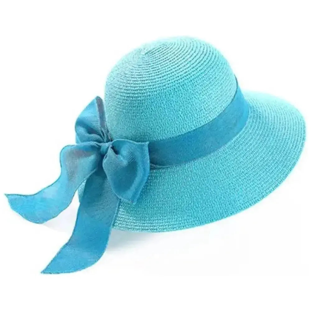 Women's Straw Sun Hat – Wide Brim, Removable Bow & Adjustable Fit