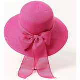 Women's Straw Sun Hat – Wide Brim, Removable Bow & Adjustable Fit
