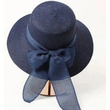Women's Straw Sun Hat – Wide Brim, Removable Bow & Adjustable Fit