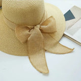 Women's Straw Sun Hat – Wide Brim, Removable Bow & Adjustable Fit