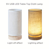 Modern Wooden Table Lamp | USB Powered Bedside Light