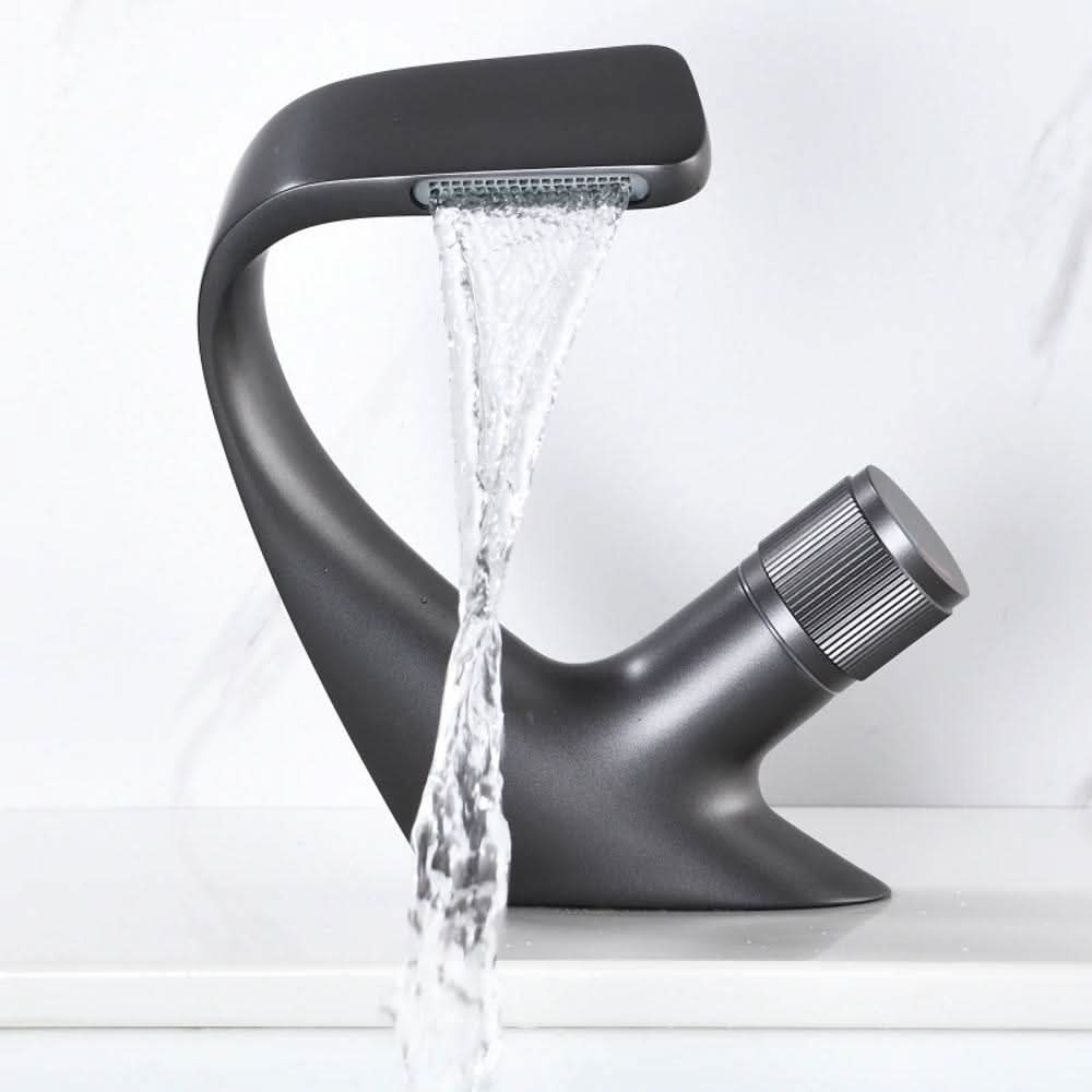 Waterfall Basin Faucet – Solid Brass, Single-Lever Control & Ceramic Cartridge