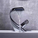 Waterfall Basin Faucet – Solid Brass, Single-Lever Control & Ceramic Cartridge