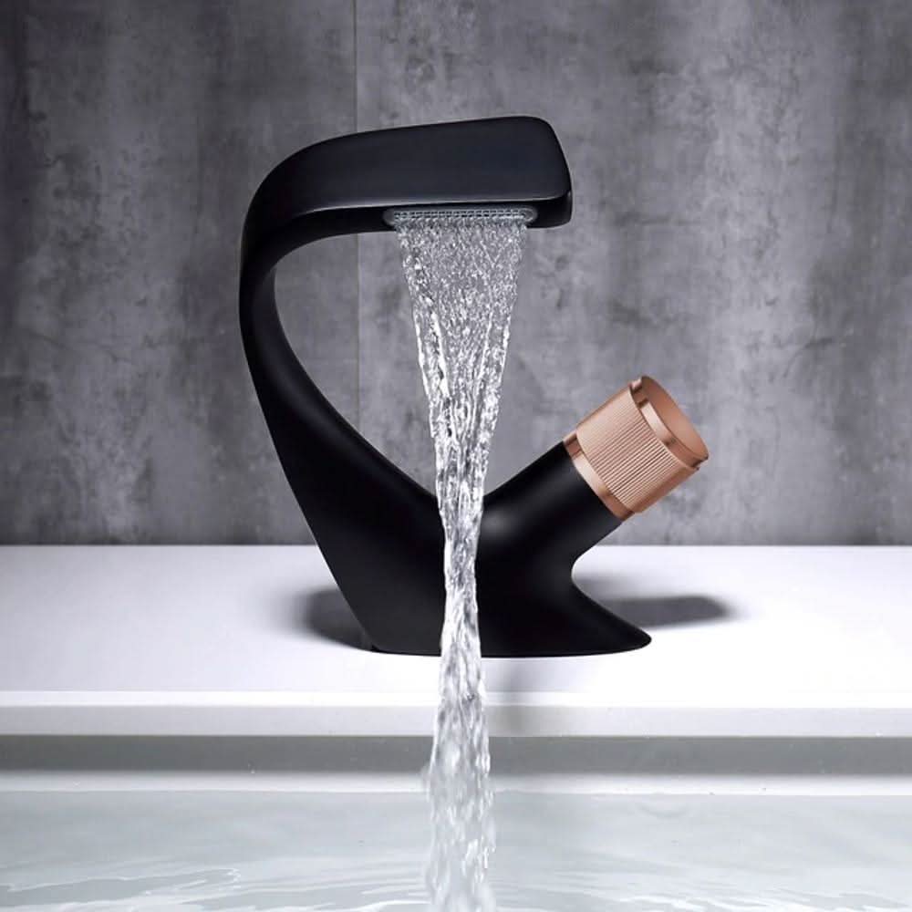 Waterfall Basin Faucet – Solid Brass, Single-Lever Control & Ceramic Cartridge
