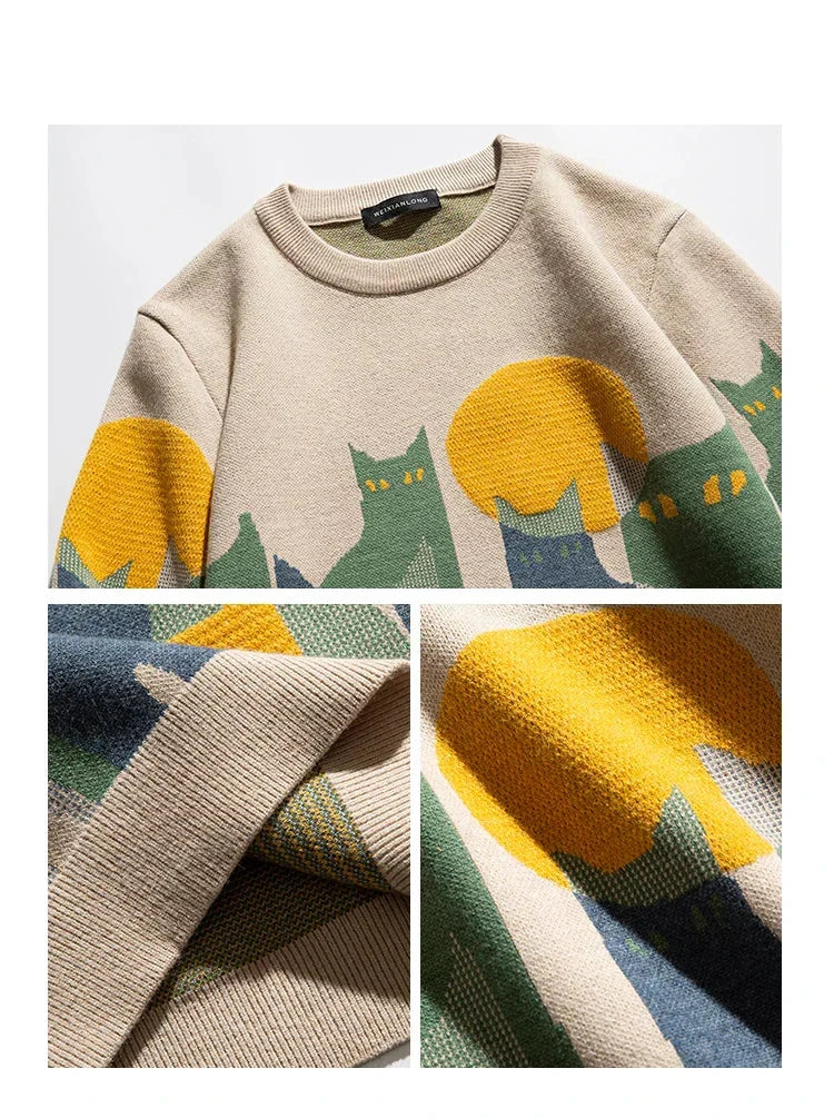 Enhanced Product Title: **Toni™ Katzen Crew Pullover für Damen – Stylischer und Bequemer Pullover mit Katzenmotiv**

This title includes keywords that potential customers might search for, such as "Damen" (women), "stylisch" (stylish), and "bequem" (comfo