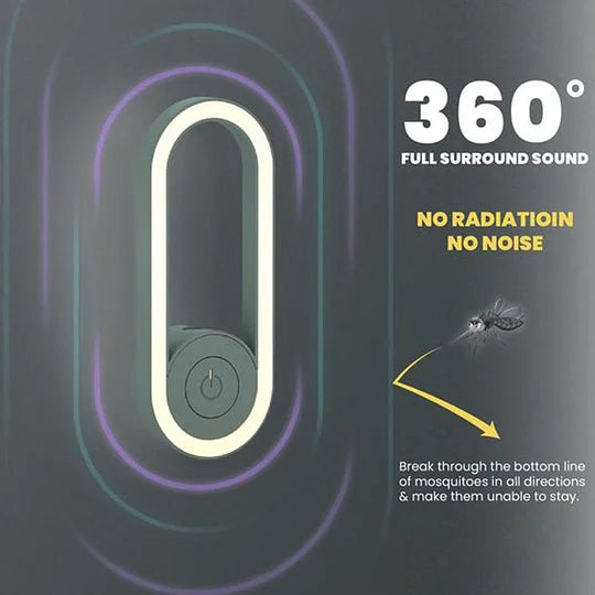 Ultrasonic Mosquito Repeller – 360° Coverage, Silent & Up to 1,600m² Range