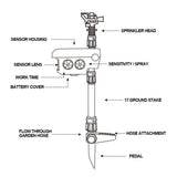 Kalsten | Motion Activated Deer Repellent Sprinkler - Solar Powered Animal Deterrent for Gardens & Lawns