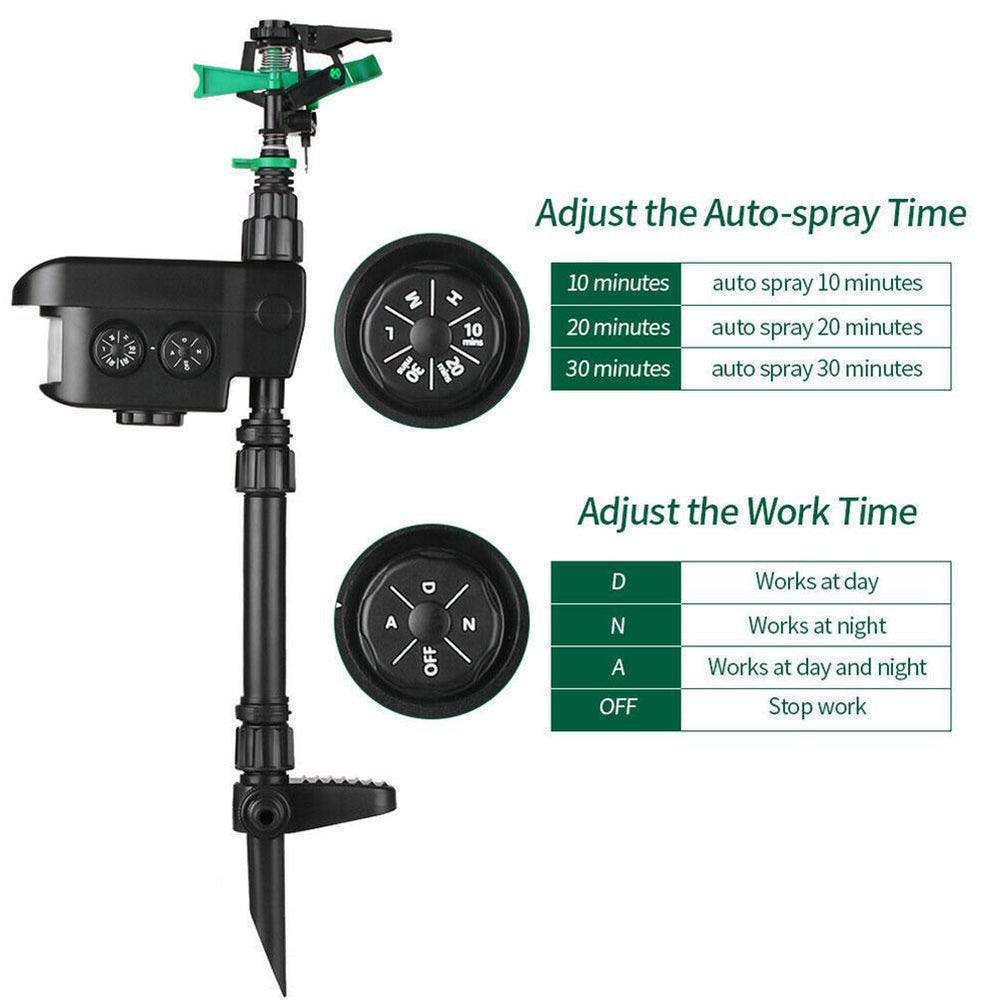 Kalsten | Motion Activated Deer Repellent Sprinkler - Solar Powered Animal Deterrent for Gardens & Lawns