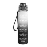 HydraHero water bottle with time markings
