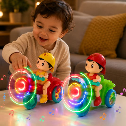 Motorcycle Toy – Musical, Light-Up & Rotating Sensory Play Vehicle