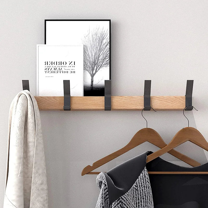 Enhanced Product Title: "Wandgarderobe aus Holz und Metall mit 5 Doppelhaken – Stilvolle Aufbewahrungslösung für Flur und Eingangsbereich" 

This title includes relevant keywords while providing additional context to attract potential buyers.