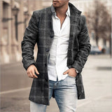 Men's wool coat with check pattern and clear silhouette – Elias