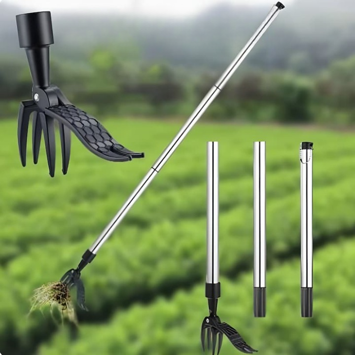 Stand-Up Weed Puller Remover – Lever-Action, Extendable Handle & Steel Blades