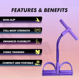 Full-Body Resistance Trainer – Latex Bands, Non-Slip Foot Pedals, Portable Home Gym