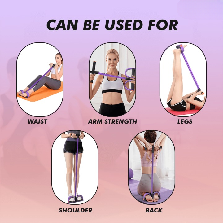 Full-Body Resistance Trainer – Latex Bands, Non-Slip Foot Pedals, Portable Home Gym