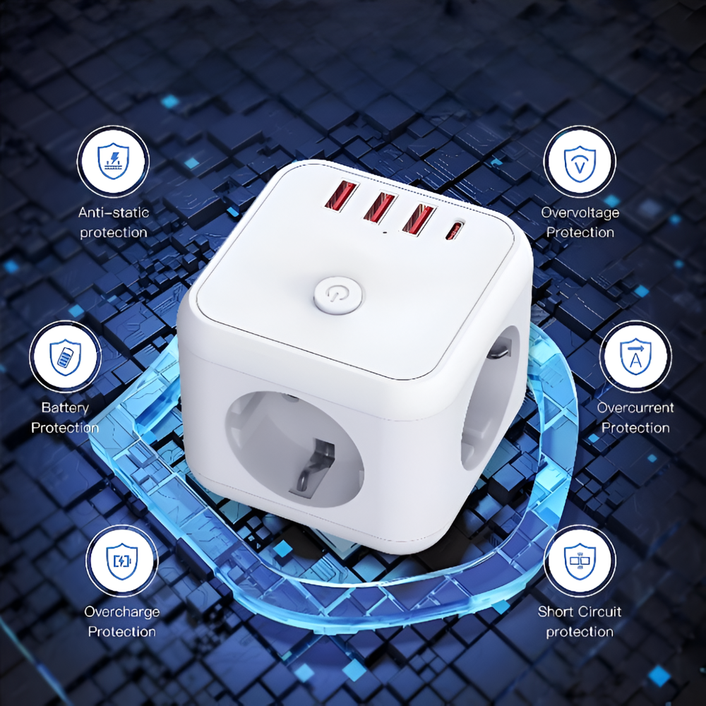 Optimized Product Title: **7-in-1 Würfel-Steckdosenleiste mit USB & Type-C – Multifunktionale Ladestation für Zuhause und Büro**  

This title includes relevant keywords while maintaining clarity and appeal for potential customers.
