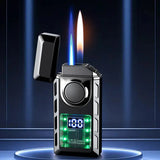 Dual-Flame Electric Lighter – USB-C Rechargeable, LED Display & Zinc Alloy