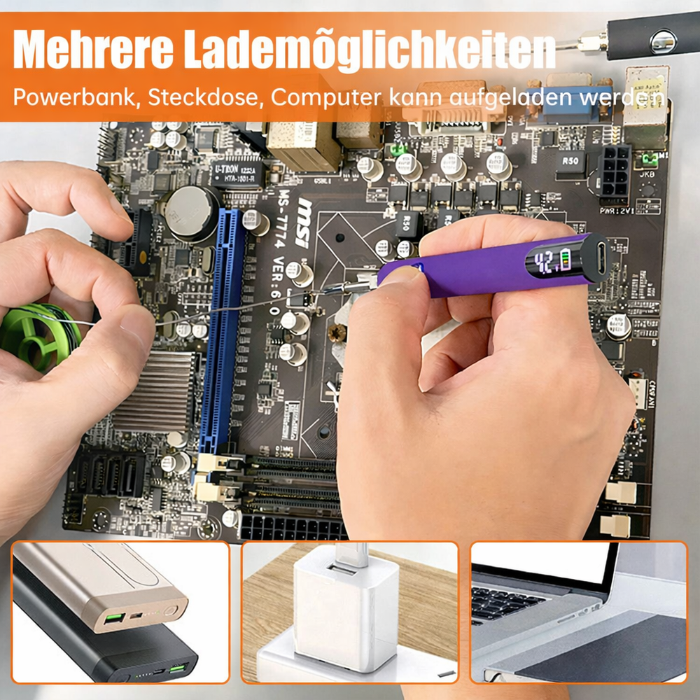 USB Digital Soldering Iron with LCD Display - Adjustable Temperature & Fast Heating