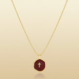 Necklace Cross Pendant Mothers Day Gold Disc Dainty Jewelry