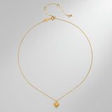 Necklace Gold Heart Hammered Pendant Chain Jewelry